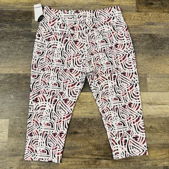 Kinesis Womens Multicolor Geometric Stretch High Rise Ankle Leggings Size 3X NWT - Picture 2 of 6